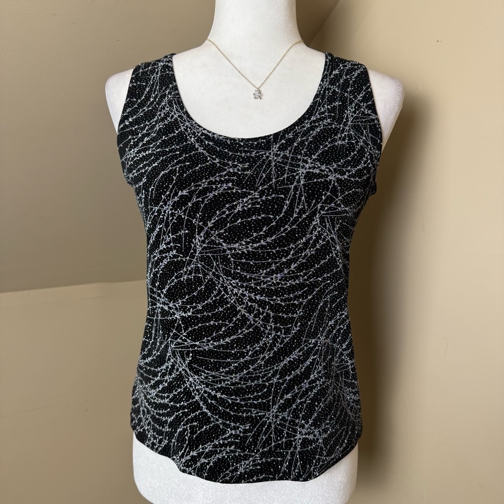 Vintage Onyx Nite‎ Black Glitter Tank Top
